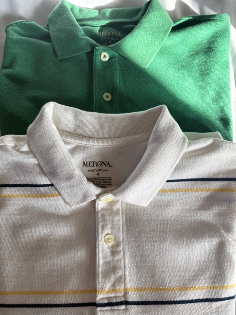 Pair of Merona Ultimate Polo 2-Button Knit Polo Shirts - Medium